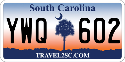 SC license plate YWQ602
