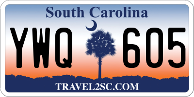 SC license plate YWQ605