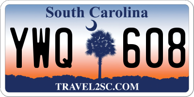 SC license plate YWQ608