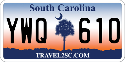SC license plate YWQ610