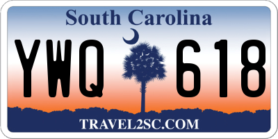 SC license plate YWQ618