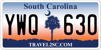 SC license plate YWQ630