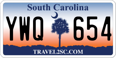 SC license plate YWQ654