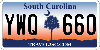 SC license plate YWQ660