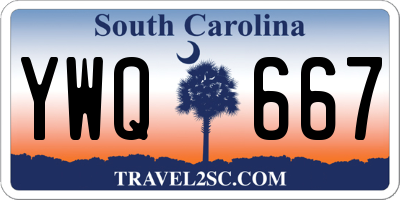 SC license plate YWQ667