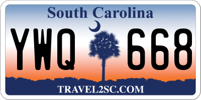 SC license plate YWQ668