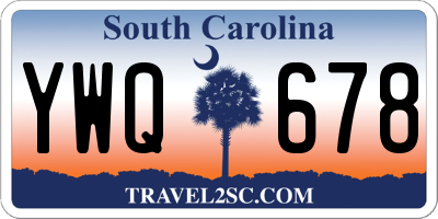 SC license plate YWQ678