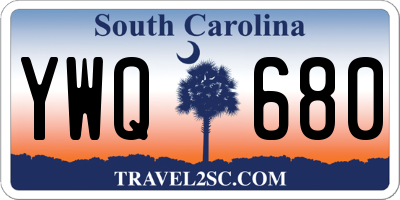 SC license plate YWQ680