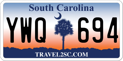 SC license plate YWQ694