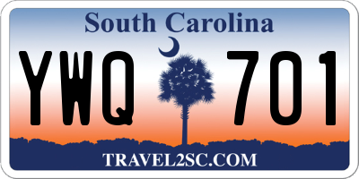 SC license plate YWQ701