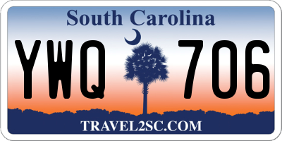 SC license plate YWQ706