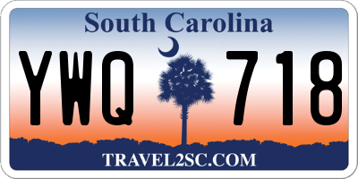 SC license plate YWQ718