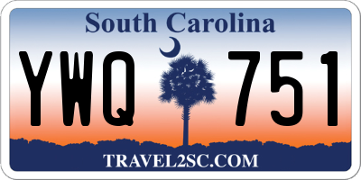 SC license plate YWQ751