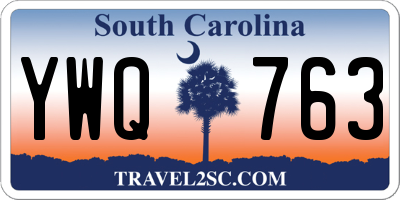 SC license plate YWQ763