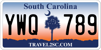 SC license plate YWQ789