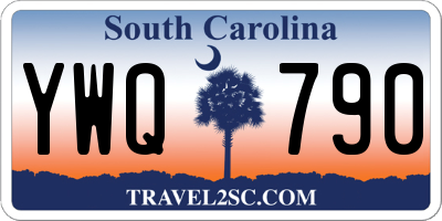 SC license plate YWQ790