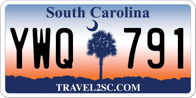 SC license plate YWQ791