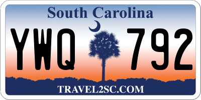 SC license plate YWQ792