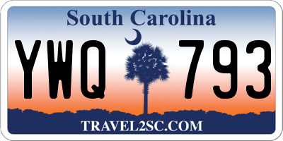 SC license plate YWQ793