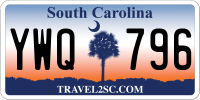 SC license plate YWQ796