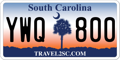 SC license plate YWQ800