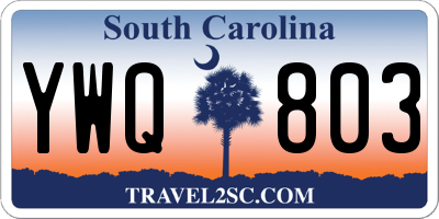 SC license plate YWQ803