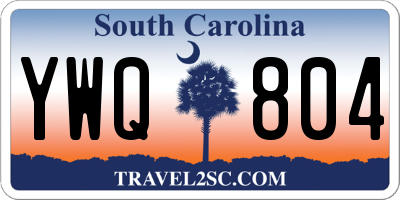 SC license plate YWQ804