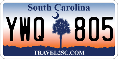 SC license plate YWQ805