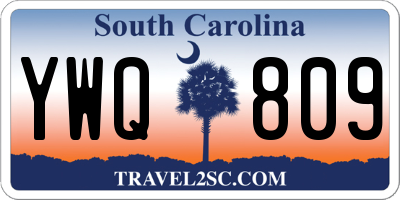 SC license plate YWQ809