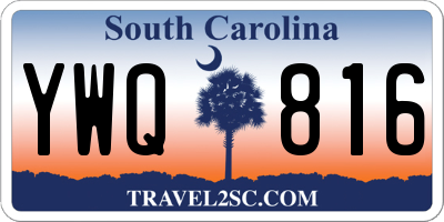 SC license plate YWQ816
