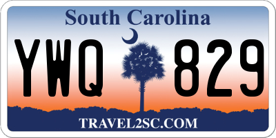 SC license plate YWQ829