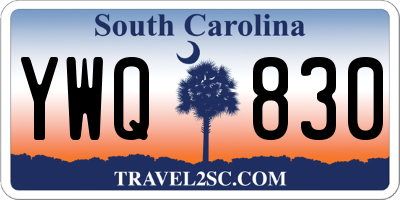 SC license plate YWQ830