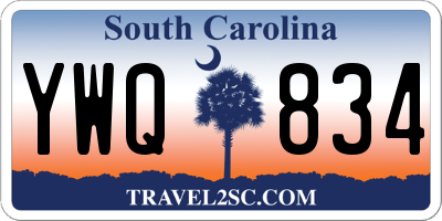 SC license plate YWQ834