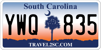 SC license plate YWQ835