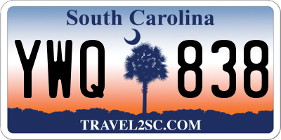 SC license plate YWQ838