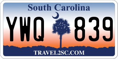 SC license plate YWQ839