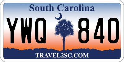 SC license plate YWQ840