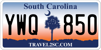 SC license plate YWQ850