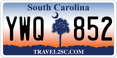 SC license plate YWQ852