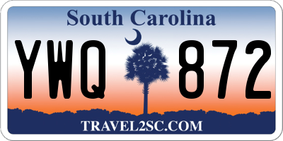 SC license plate YWQ872