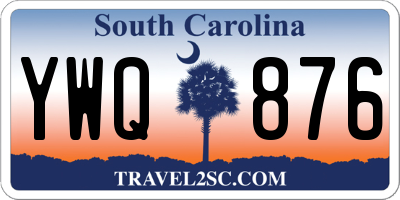 SC license plate YWQ876