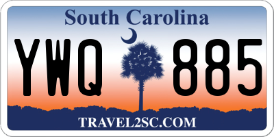 SC license plate YWQ885