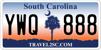 SC license plate YWQ888
