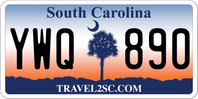 SC license plate YWQ890
