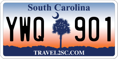 SC license plate YWQ901