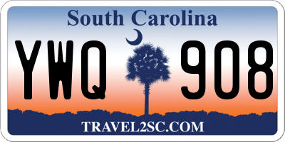SC license plate YWQ908