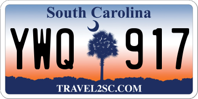 SC license plate YWQ917