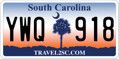SC license plate YWQ918