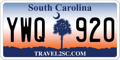 SC license plate YWQ920