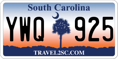 SC license plate YWQ925